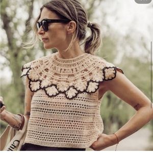 Peter Pan Collar Crochet Top